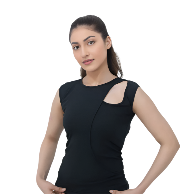 Stylish Sleeveless Shirt for Girls – Trendy Strechable Cut Out Tank Top | Summer Casual & Workout Sando T shirt Wear for Women