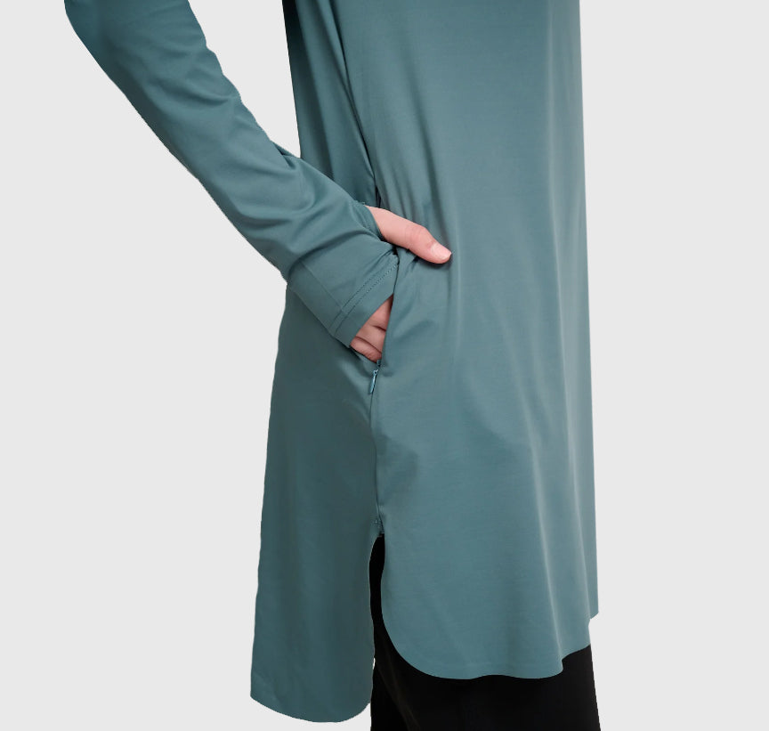 Long Kurti Kameez for Girls Full Sleeves with 2 Side Pockets – Stylish Lightweight High-Low Loose-Fit Kurtis, Tunic Tops for Women and Girls