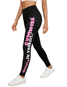DTF Print High Waist Butt-Lifting Leggings for Women | Stretchable, Breathable, Perfect for Yoga, Running & Gym