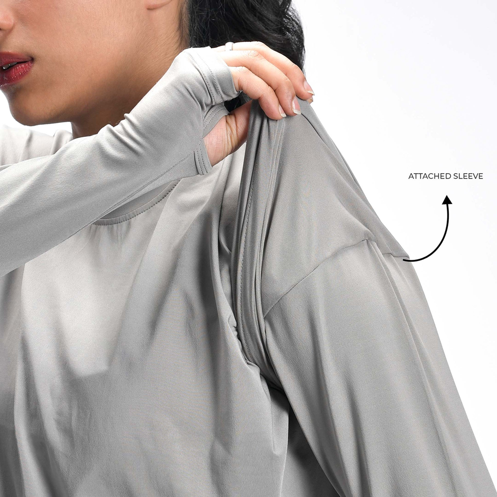 Oversized Long Double Sleeve T-Shirt for Women's - Lightweight Casual Workout Top | Full Sleeve Sporty Fitness Wear for Everyday Comfort
