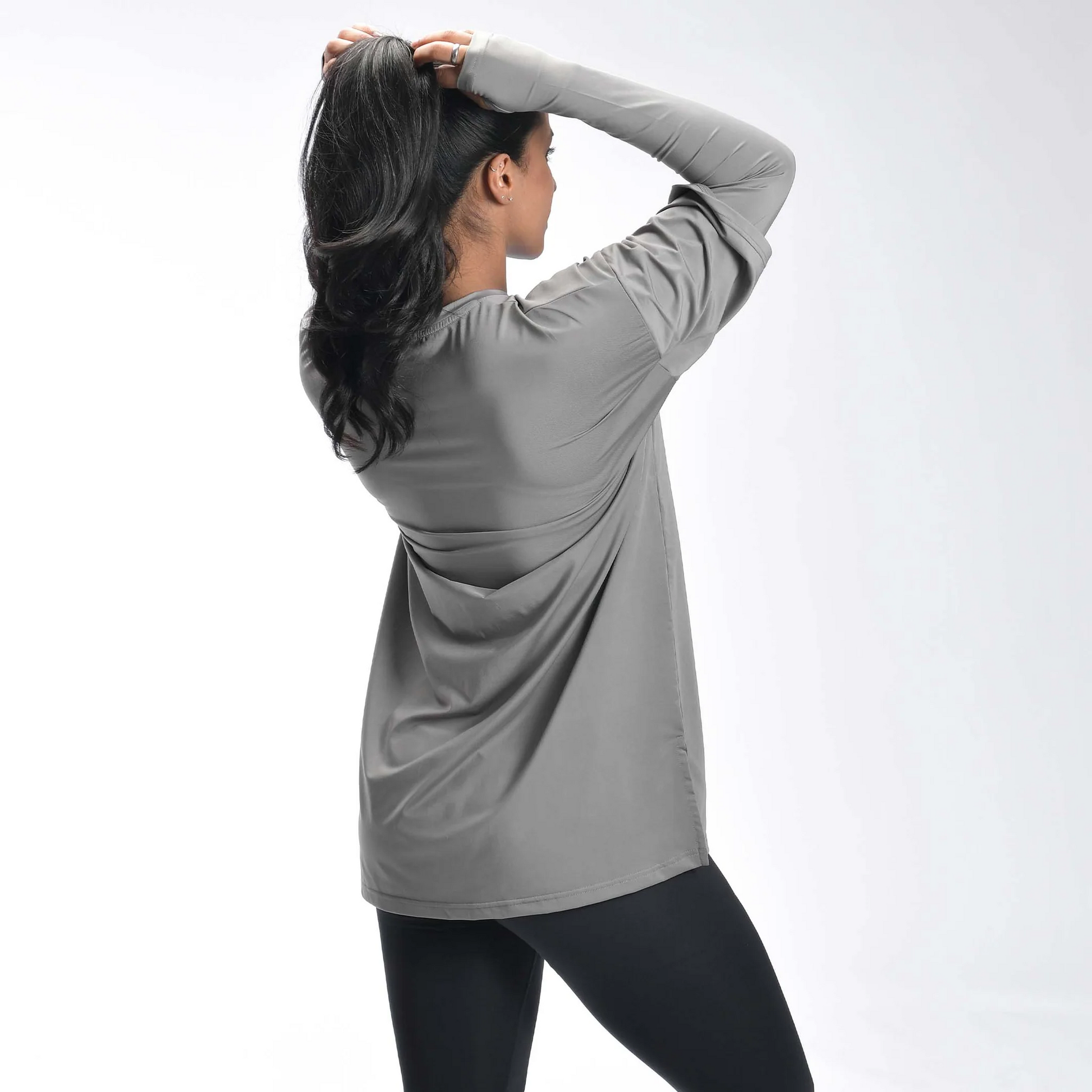 Oversized Long Double Sleeve T-Shirt for Women's - Lightweight Casual Workout Top | Full Sleeve Sporty Fitness Wear for Everyday Comfort