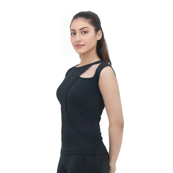 Stylish Sleeveless Shirt for Girls – Trendy Strechable Cut Out Tank Top | Summer Casual & Workout Sando T shirt Wear for Women
