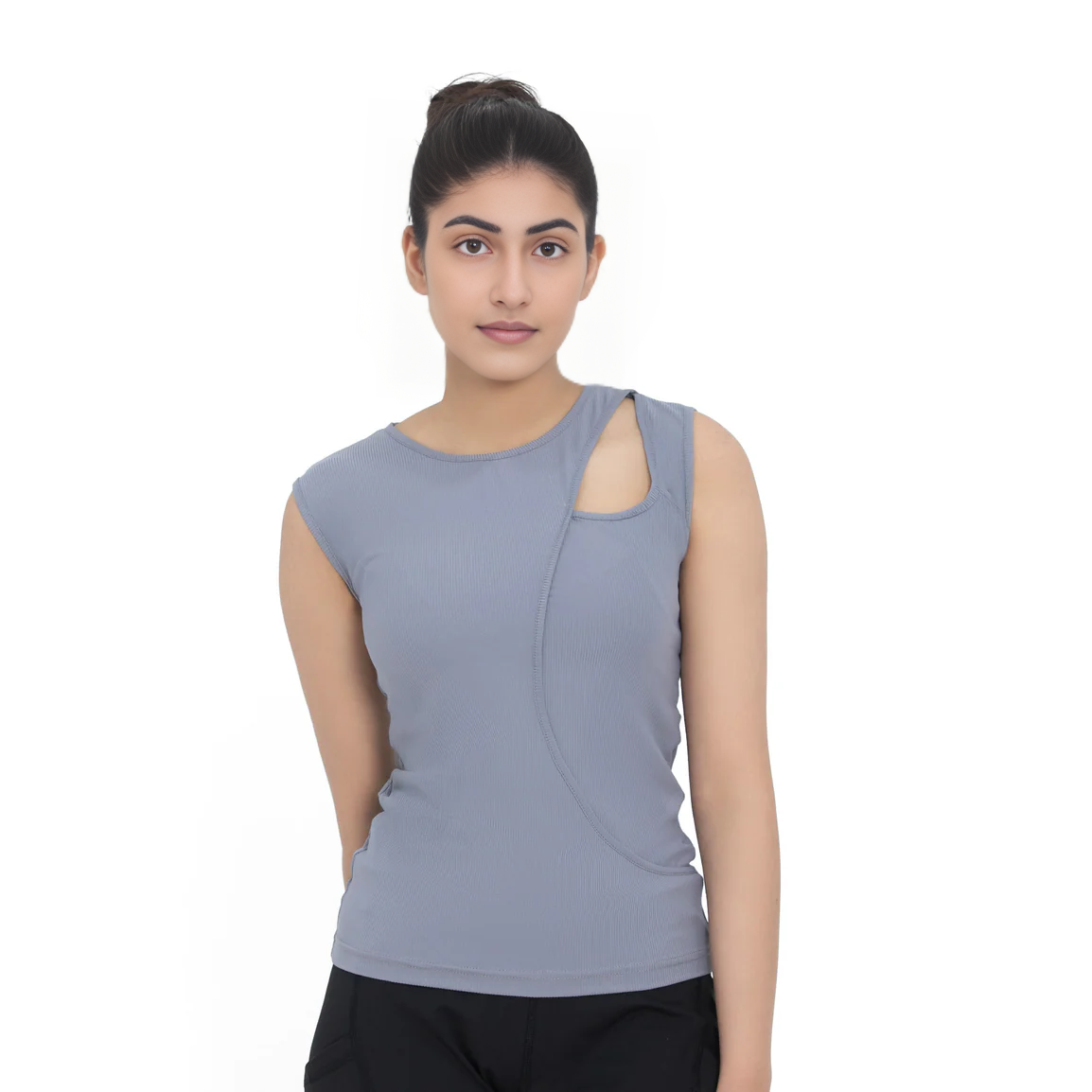Stylish Sleeveless Shirt for Girls – Trendy Strechable Cut Out Tank Top | Summer Casual & Workout Sando T shirt Wear for Women