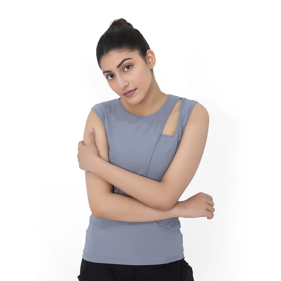 Stylish Sleeveless Shirt for Girls – Trendy Strechable Cut Out Tank Top | Summer Casual & Workout Sando T shirt Wear for Women