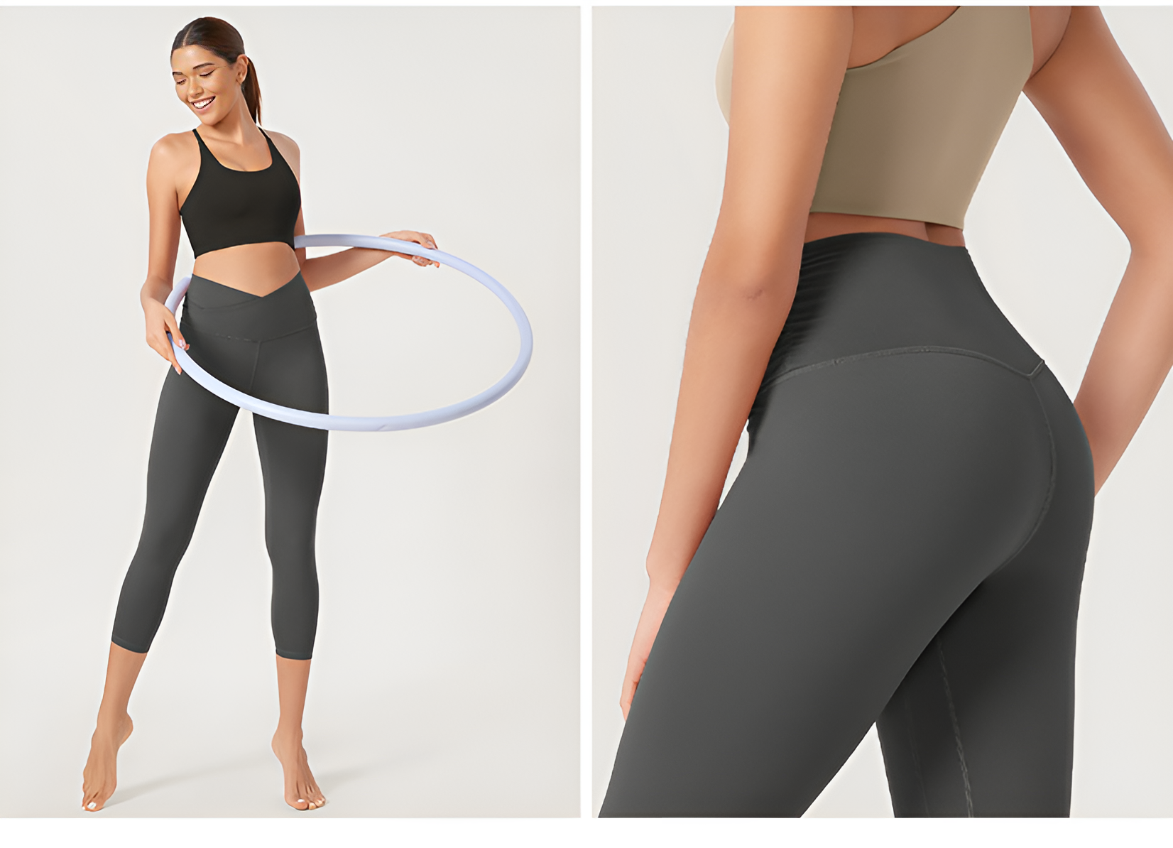 V shape Crosover full leggings for women - Stretchable High Rise tight legging for Sports gym Lover