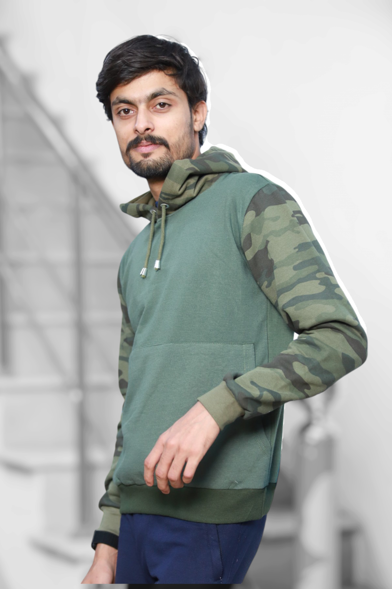 Mens army hot sale green hoodie